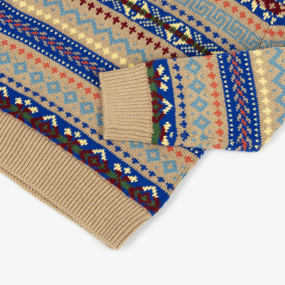 Ralph Lauren-Boys Beige Fair Isle Sweater | Childrensalon Outlet