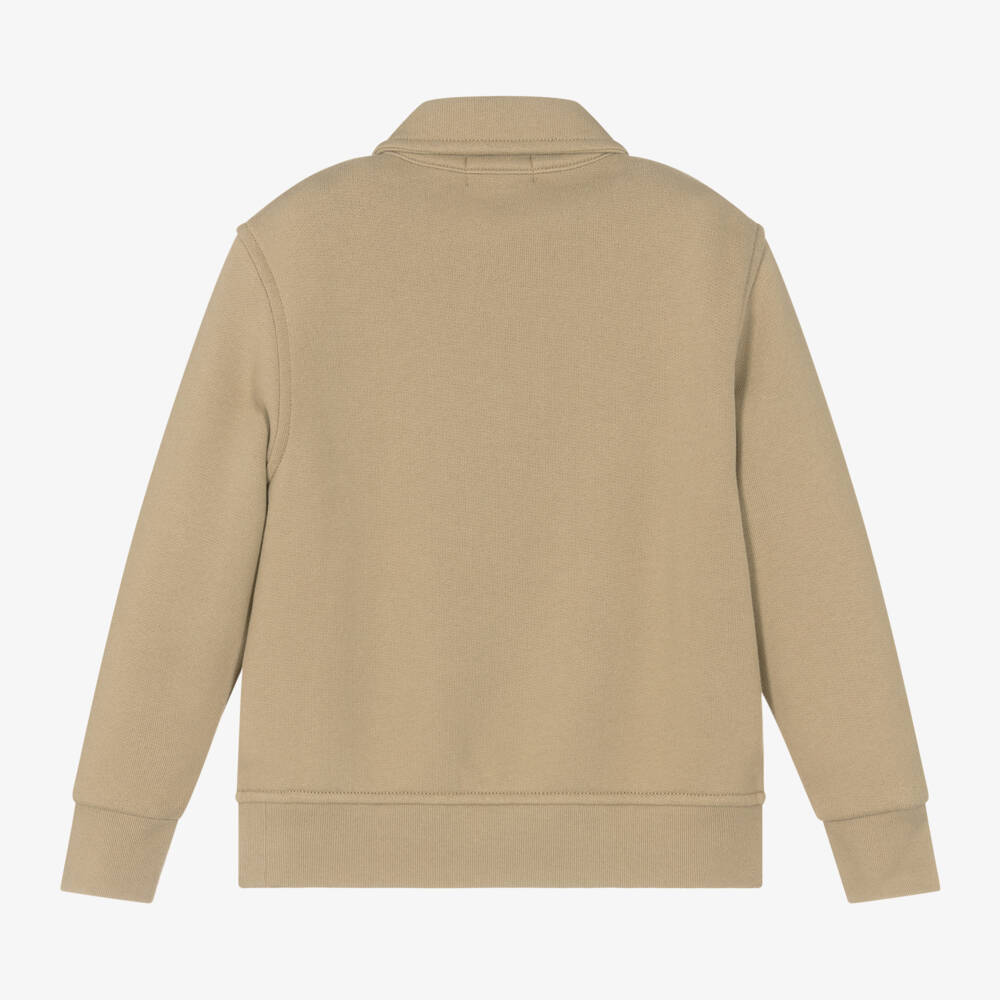 Ralph Lauren-Boys Beige Half-Zip Sweatshirt | Childrensalon Outlet