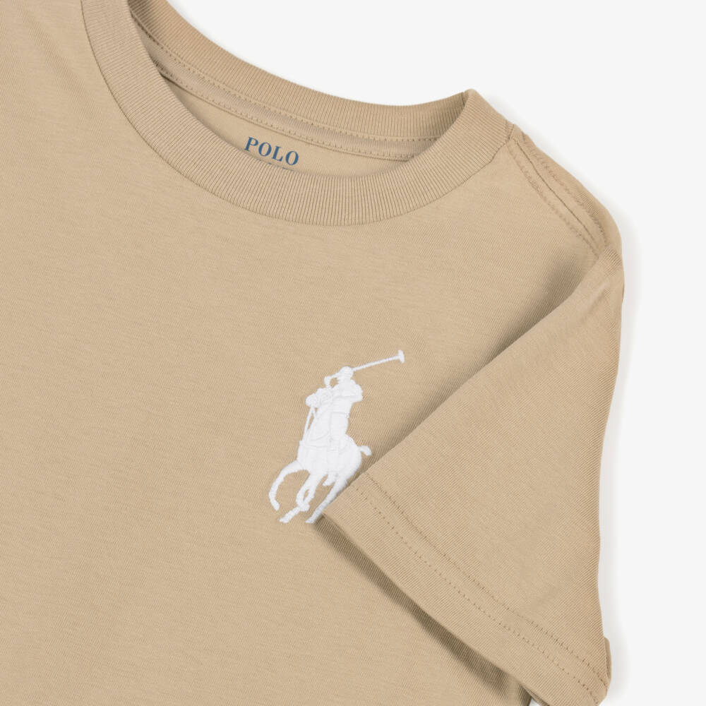 Ralph Lauren-Boys Beige Polo Tee | Childrensalon Outlet