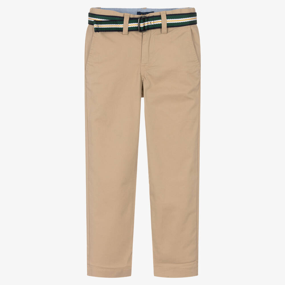 Polo Ralph Lauren - Boys Beige Skinny Fit Chino Trousers | Childrensalon
