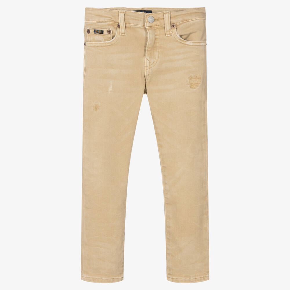 Polo Ralph Lauren - Jean slim beige denim Garçon | Childrensalon