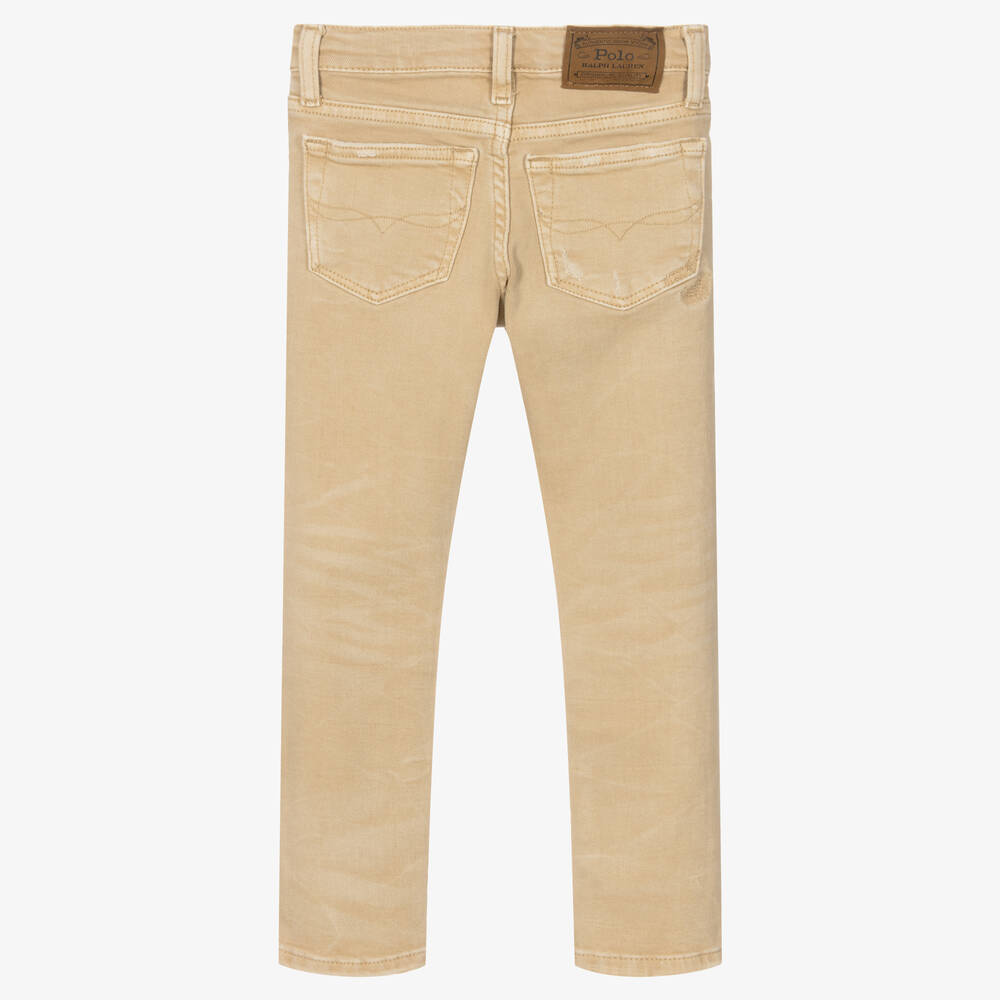 Polo Ralph Lauren-Boys Beige Slim Denim Jeans | Childrensalon Outlet