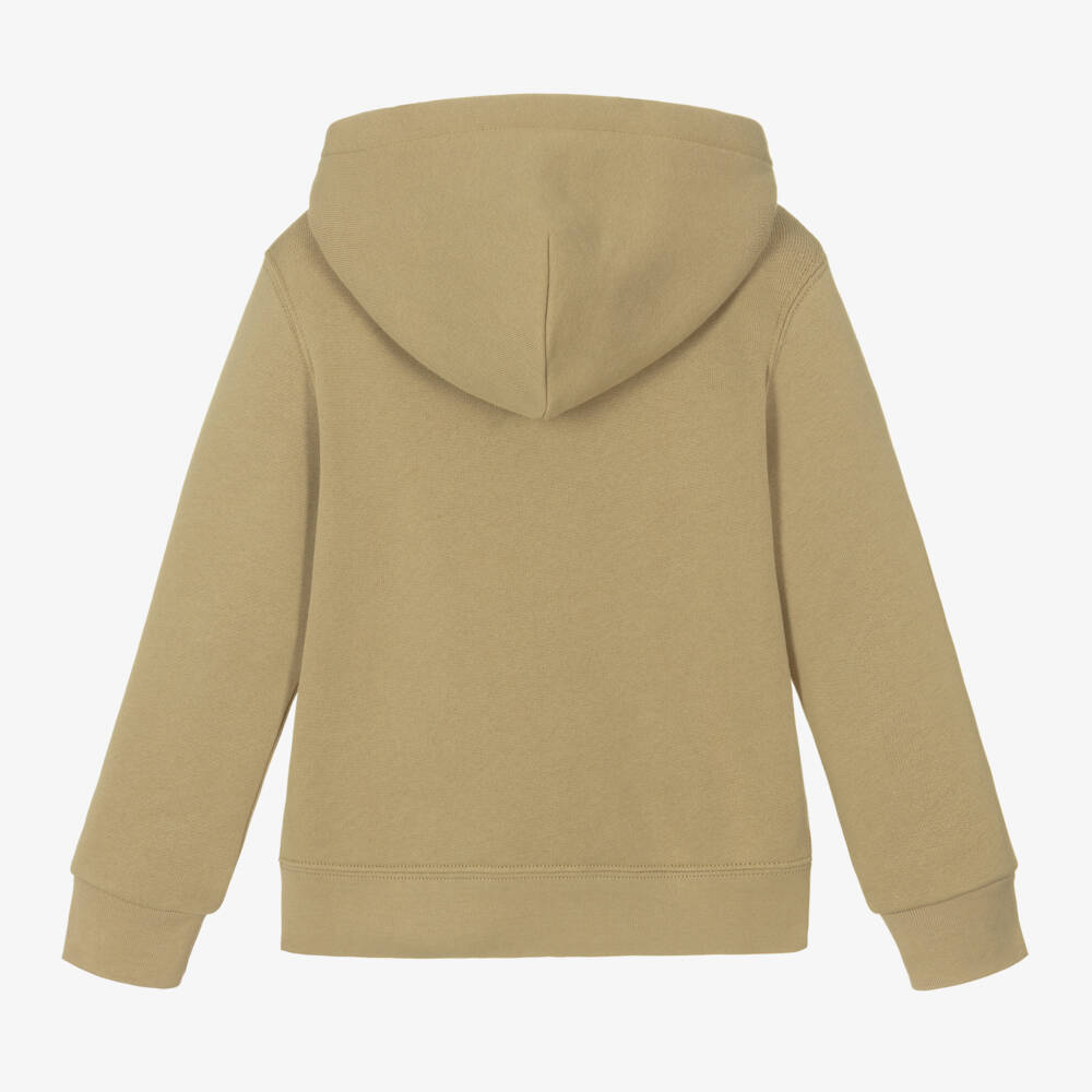 Ralph Lauren-Boys Beige Zip-Up Cotton Hoodie | Childrensalon Outlet