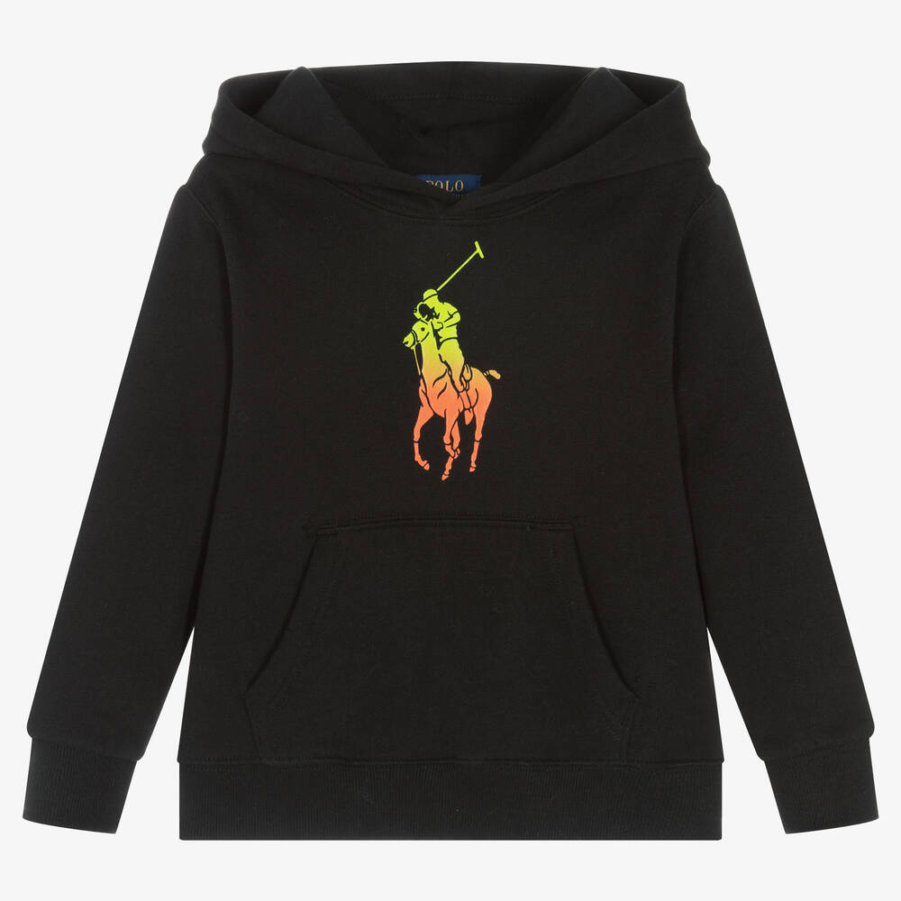 Polo Ralph Lauren - توب هودي قطن جيرسي لون أسود للأولاد | Childrensalon