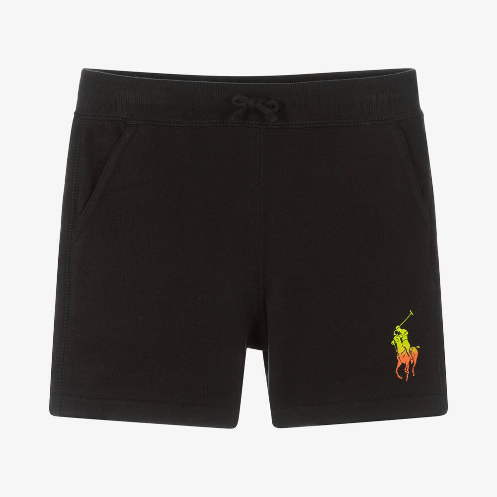 Polo Ralph Lauren - Short noir en coton Big Pony garçon | Childrensalon