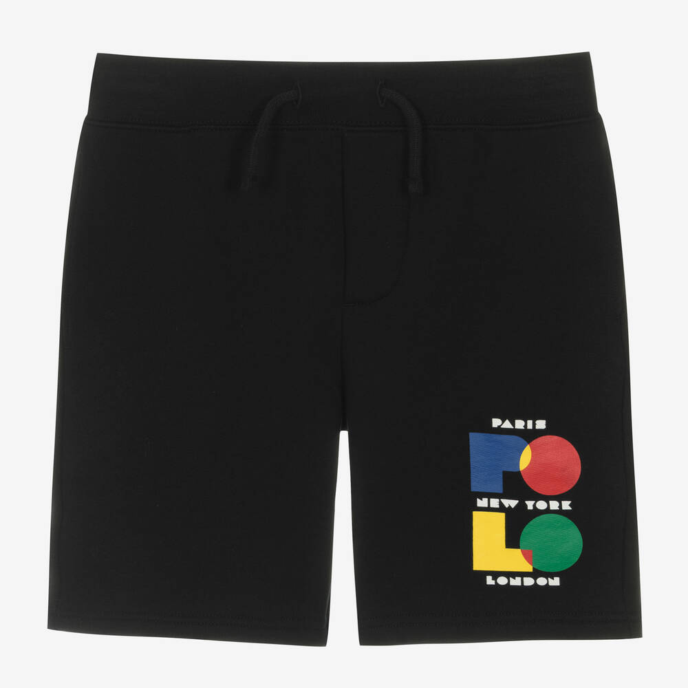 Ralph Lauren-Boys Black Cotton Jersey Bermuda Shorts | Childrensalon Outlet