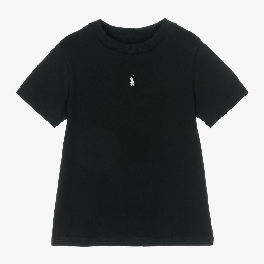 Polo Ralph Lauren - Schwarzes Baumwoll-T-Shirt (J) | Childrensalon