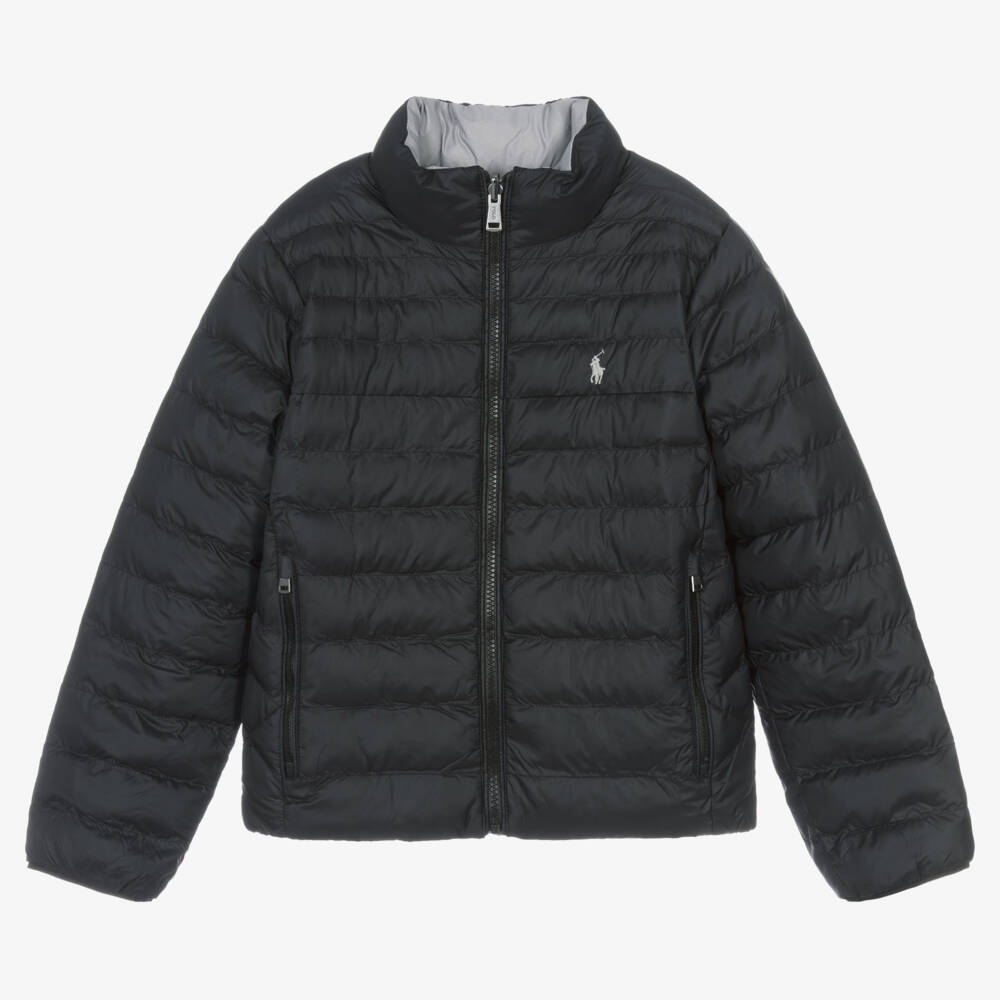 Ralph Lauren-Boys Black & Grey Reversible Jacket | Childrensalon Outlet