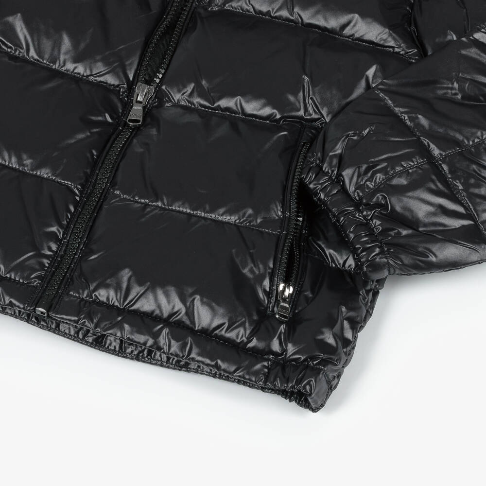 Ralph Lauren-Boys Black Hooded Down Puffer Jacket | Childrensalon Outlet