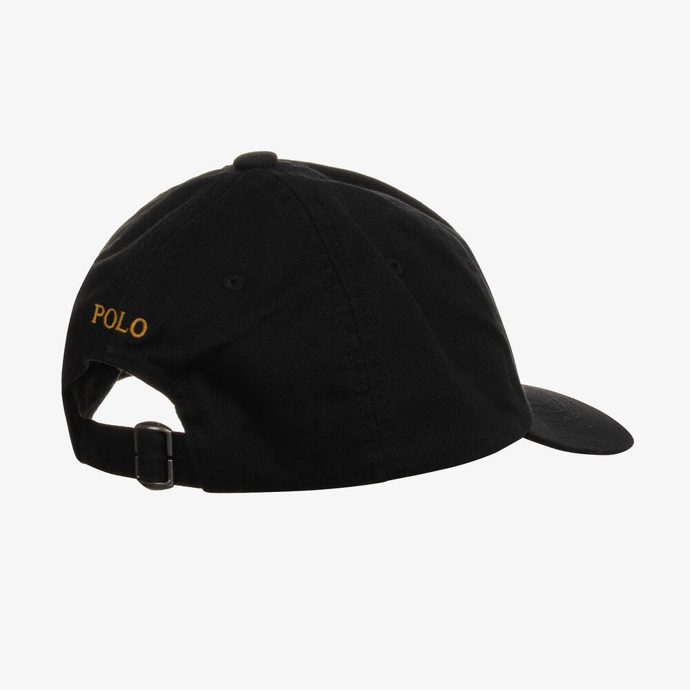 Ralph Lauren Boys Black Polo Bear Cotton Cap Childrensalon Outlet