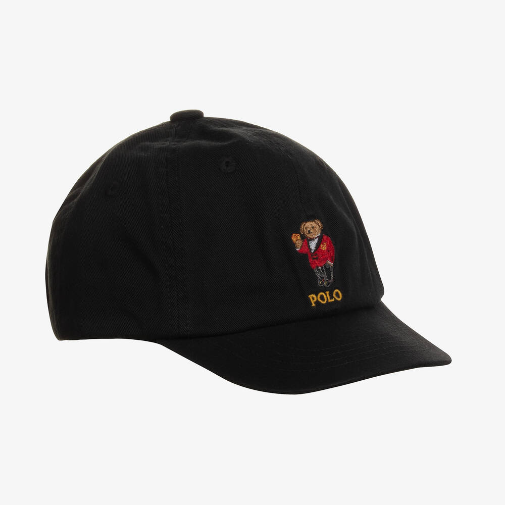 Ralph Lauren-Boys Black Polo Bear Cotton Cap | Childrensalon Outlet