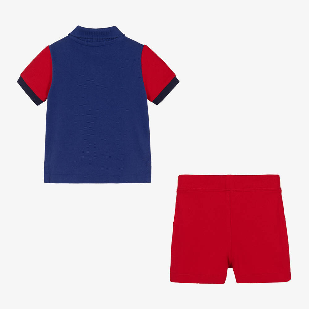 Ralph Lauren-طقم شورت أطفال ولادي قطن بألوان بلوك | Childrensalon Outlet