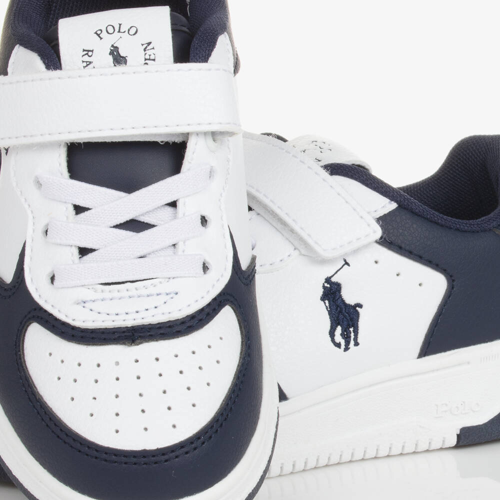 Ralph Lauren-Boys Blue and White Trainers | Childrensalon Outlet