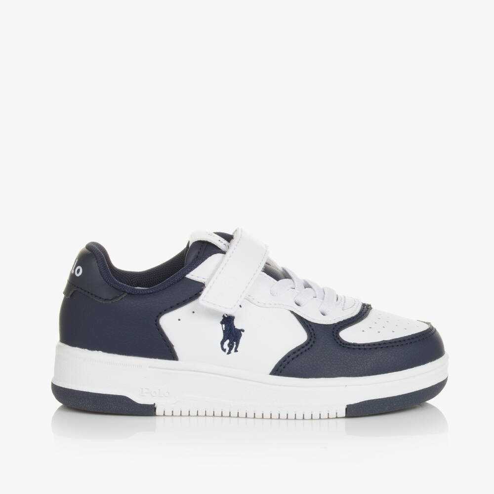 Ralph Lauren-Boys Blue and White Trainers | Childrensalon Outlet