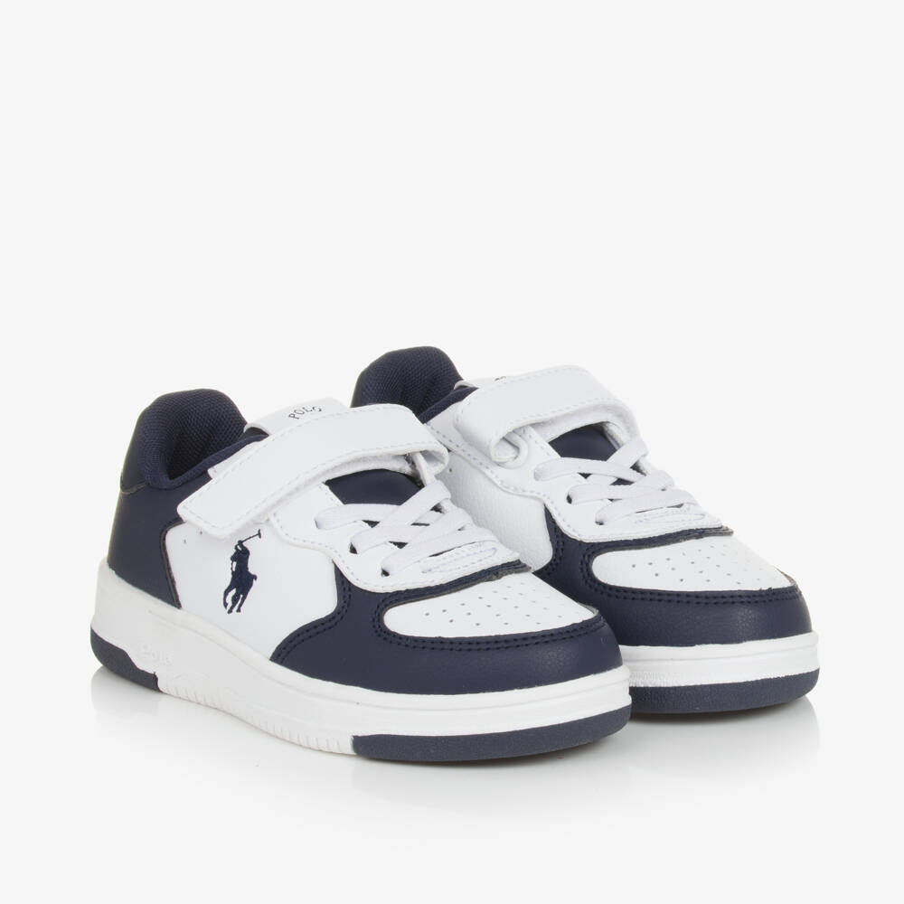 Ralph Lauren-Boys Blue and White Trainers | Childrensalon Outlet