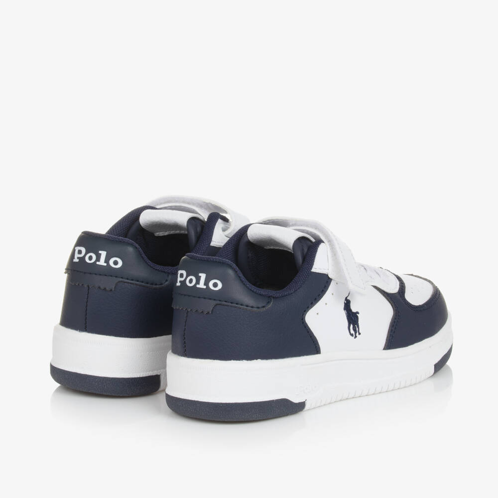 Ralph Lauren-Boys Blue and White Trainers | Childrensalon Outlet