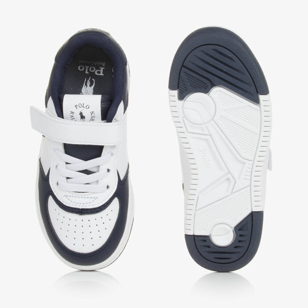 Ralph Lauren-Boys Blue and White Trainers | Childrensalon Outlet