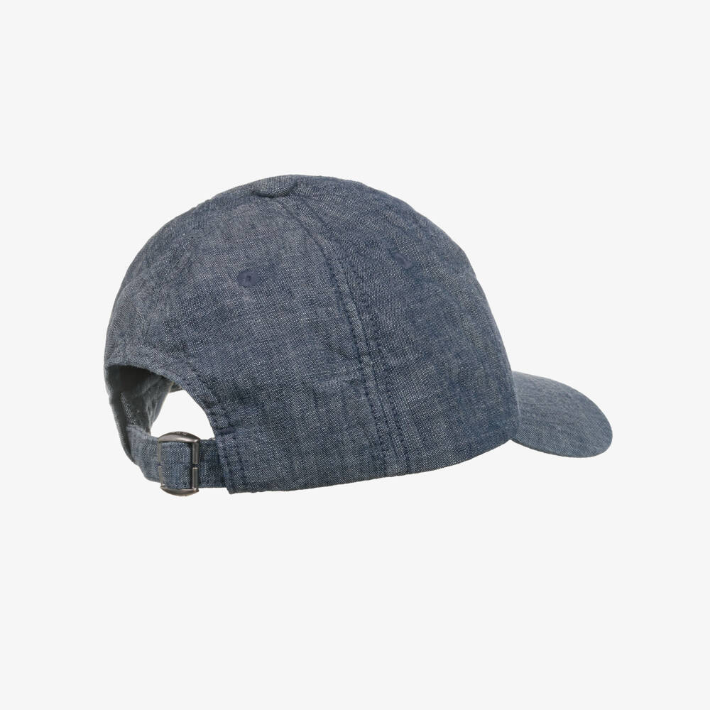 Ralph Lauren-Boys Blue Chambray Polo Bear Cap | Childrensalon Outlet