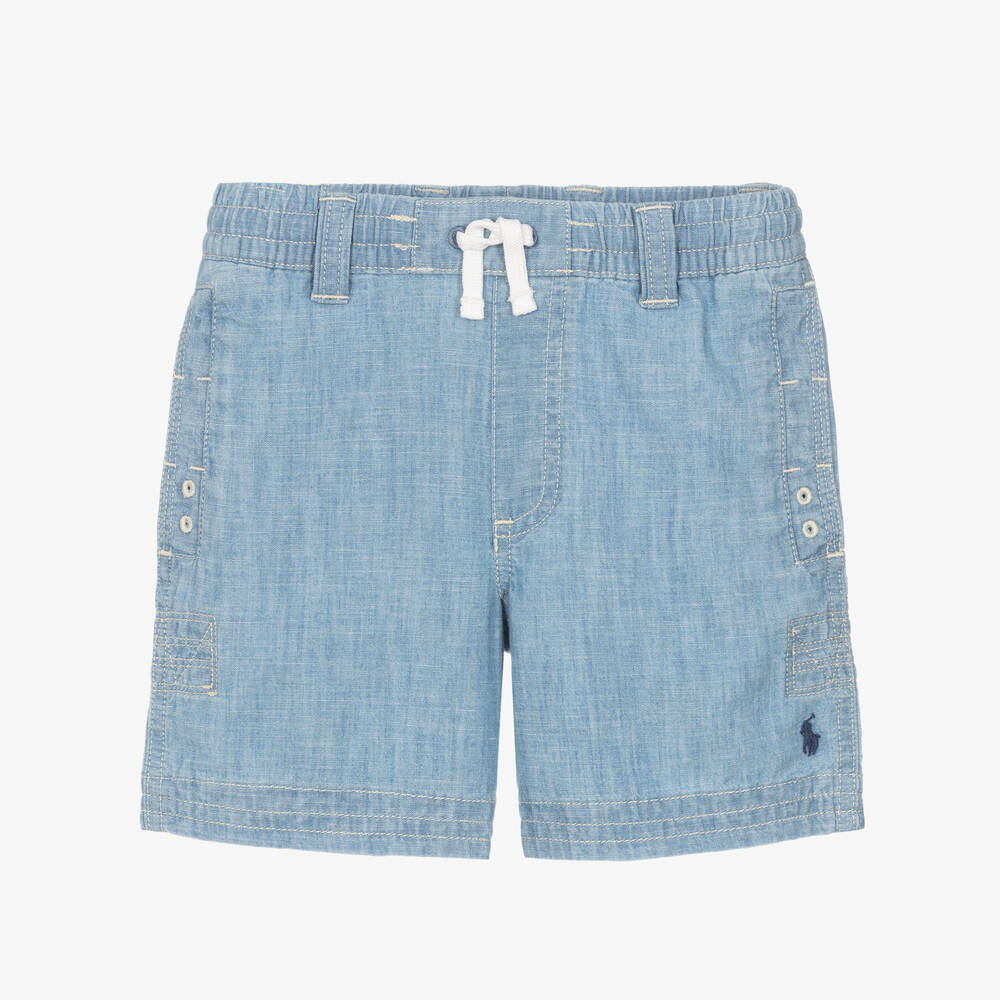 Ralph Lauren-Boys Blue Chambray Shorts | Childrensalon Outlet