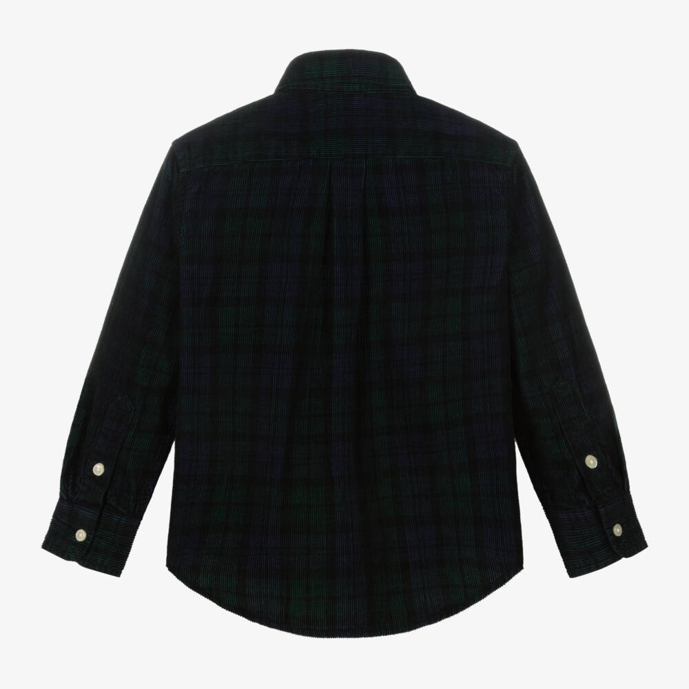 Ralph Lauren-قميص كوردروي تارتان لون كحلي للاولاد | Childrensalon Outlet