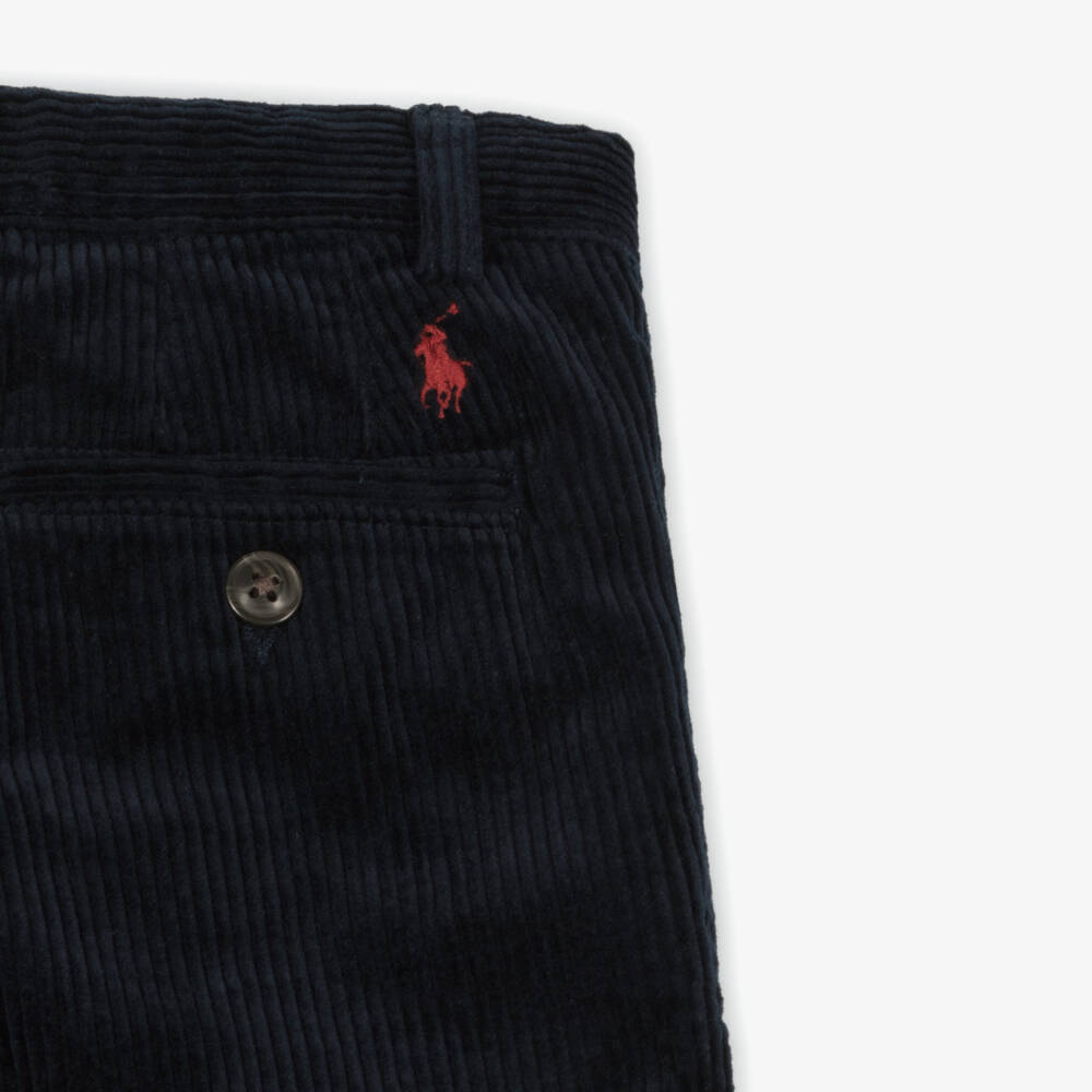 Ralph Lauren-Boys Blue Corduroy Trousers | Childrensalon Outlet