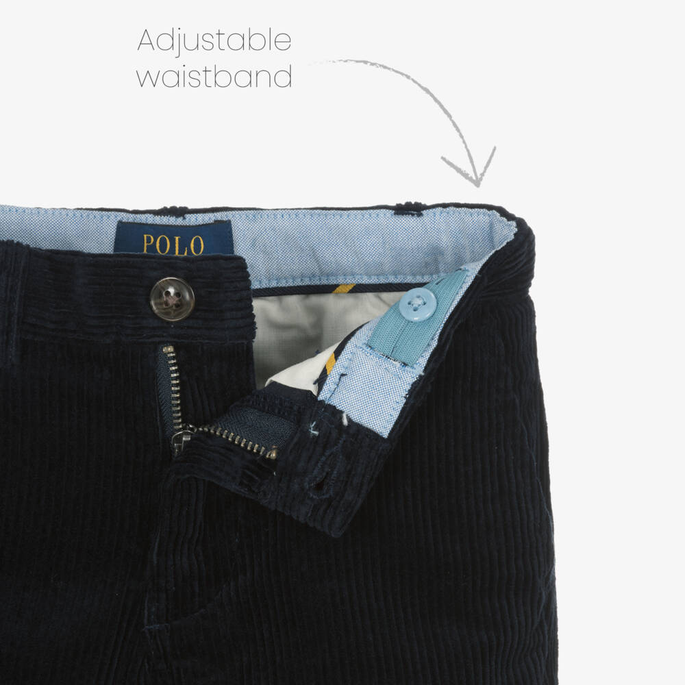 Ralph Lauren-Boys Blue Corduroy Trousers | Childrensalon Outlet