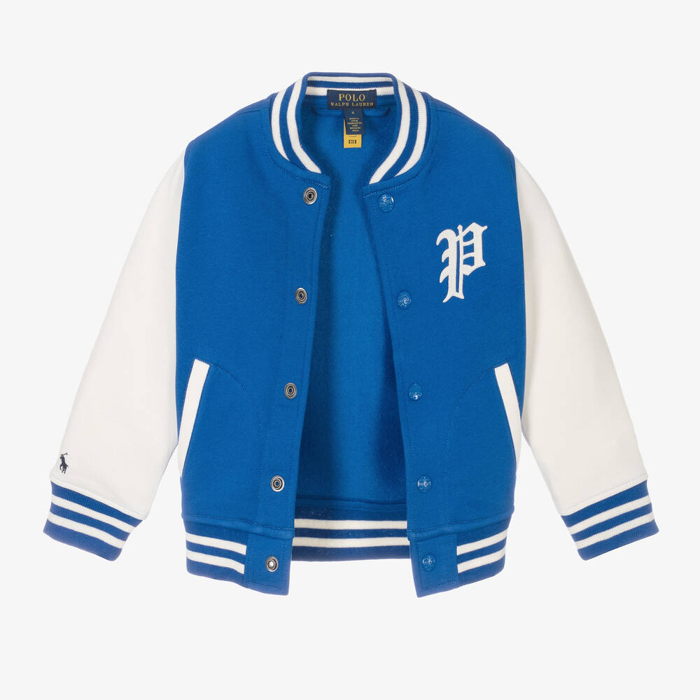 Ralph Lauren-Boys Blue Cotton Baseball Jacket | Childrensalon Outlet