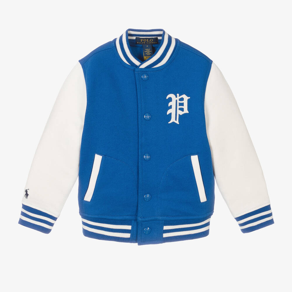Ralph Lauren-Boys Blue Cotton Baseball Jacket | Childrensalon Outlet