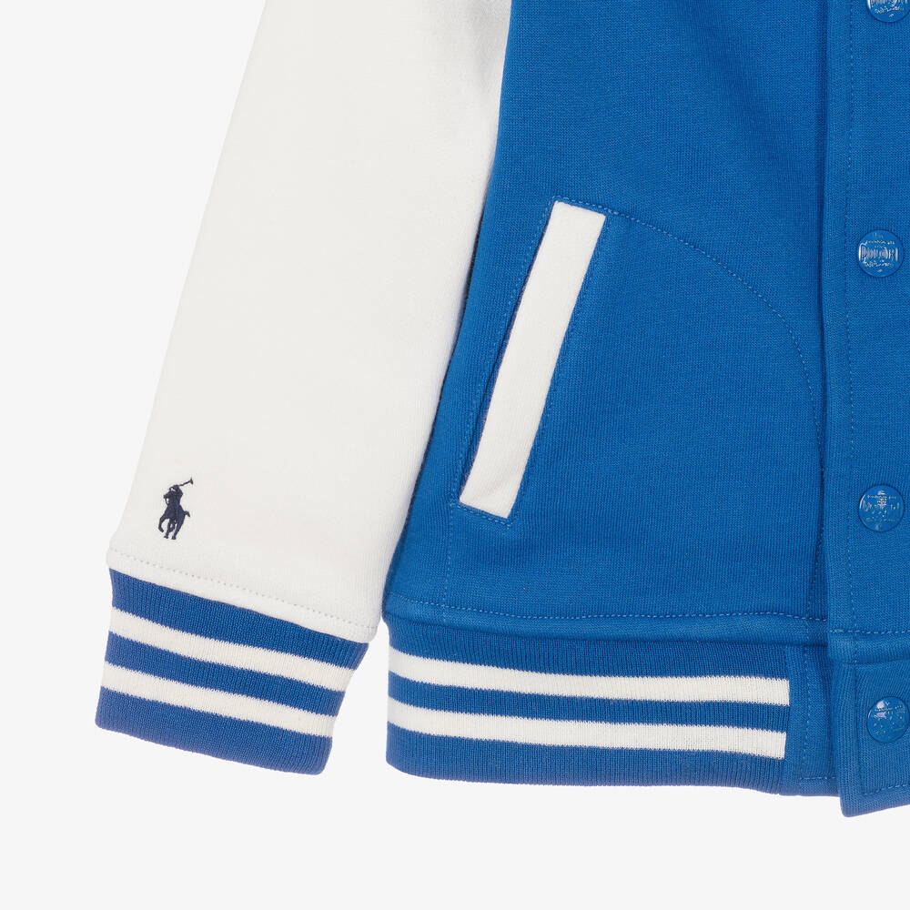Ralph Lauren-Boys Blue Cotton Baseball Jacket | Childrensalon Outlet