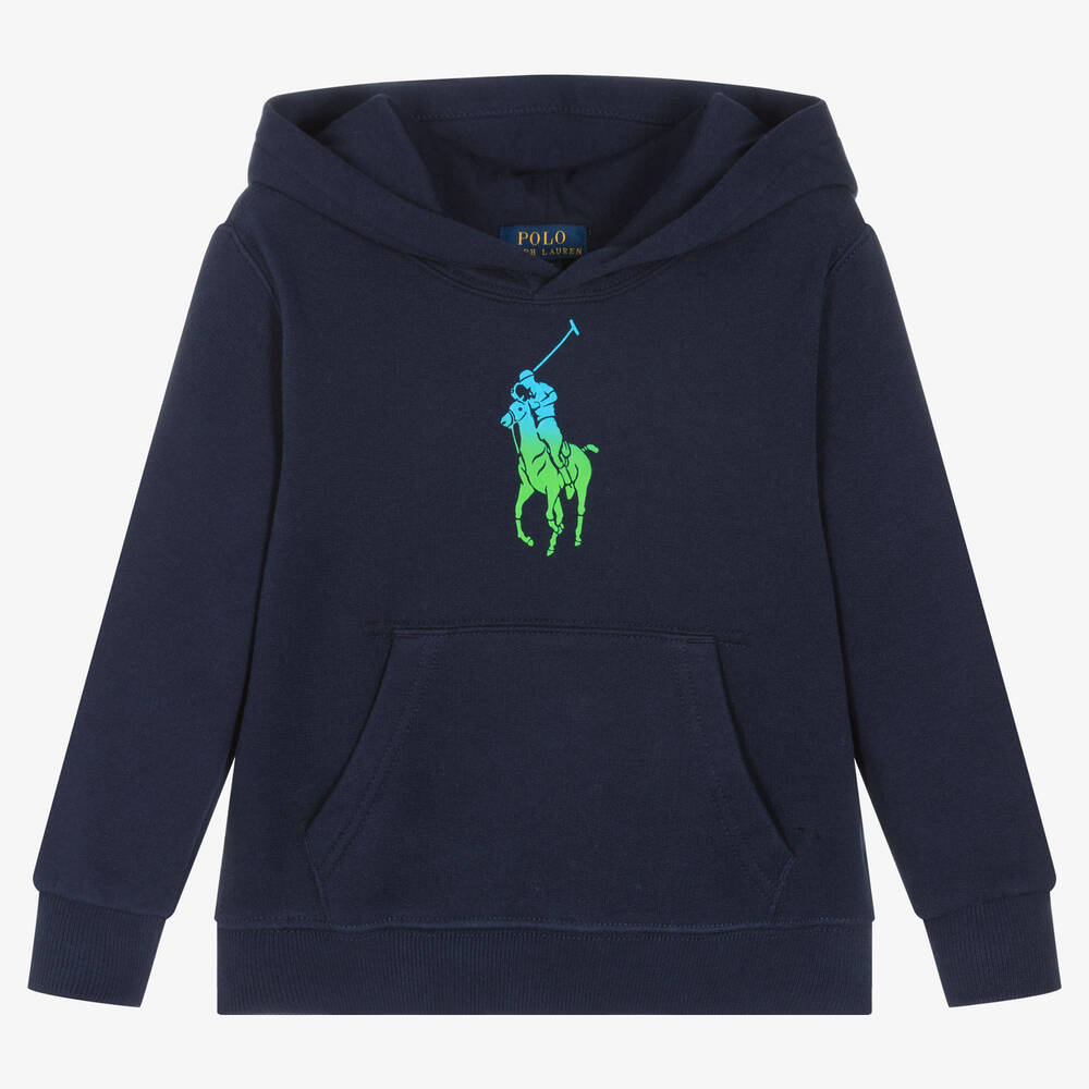 Polo Ralph Lauren - Sweat bleu à capuche Pony garçon | Childrensalon