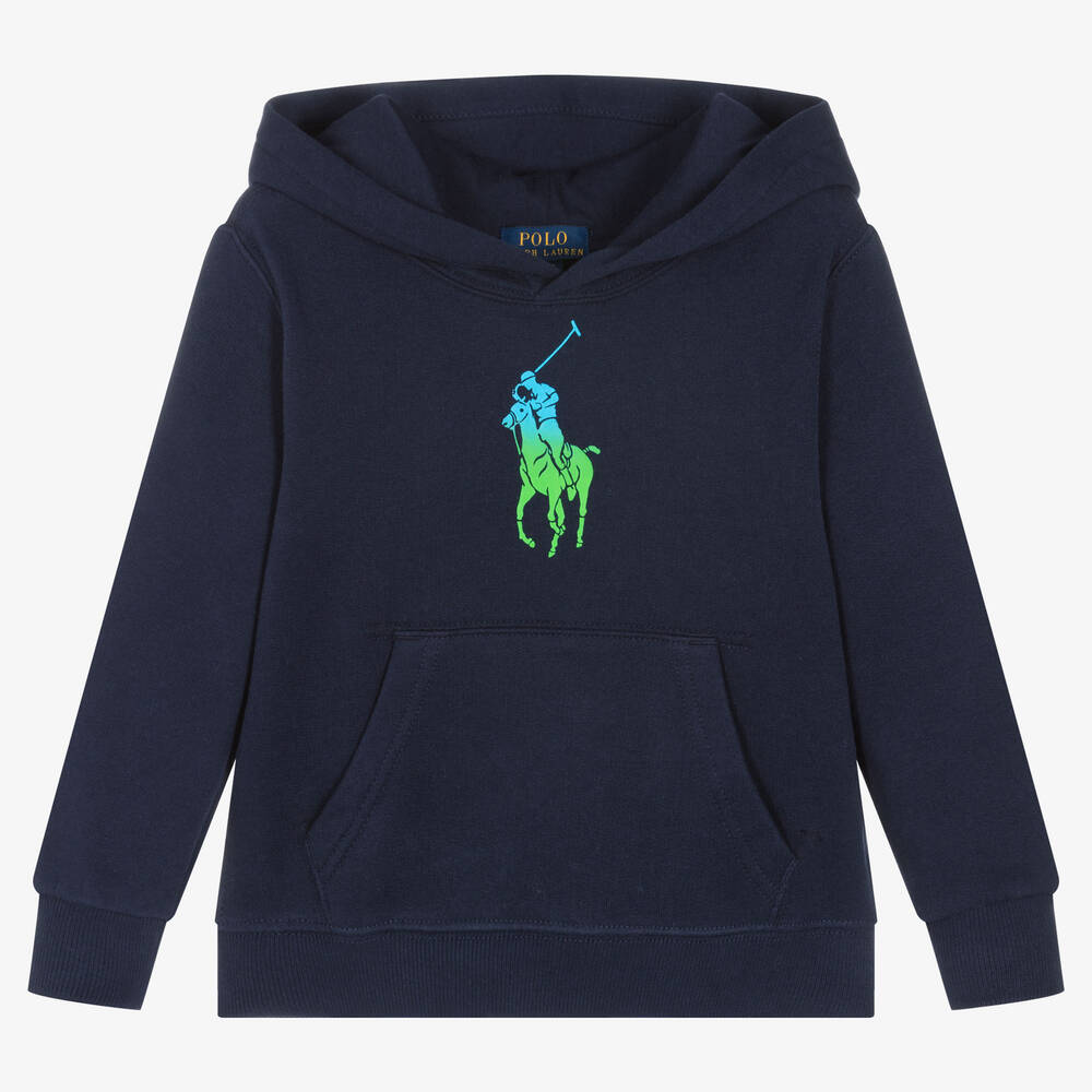 Polo Ralph Lauren - توب هودي قطن جيرسي لون كحلي للأولاد | Childrensalon