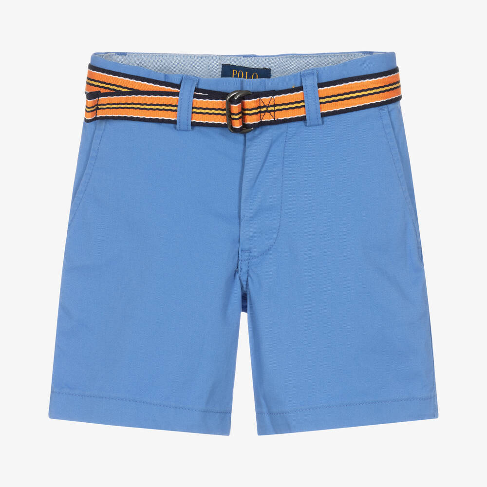 Ralph Lauren - Short chino bleu en coton garçon | Childrensalon