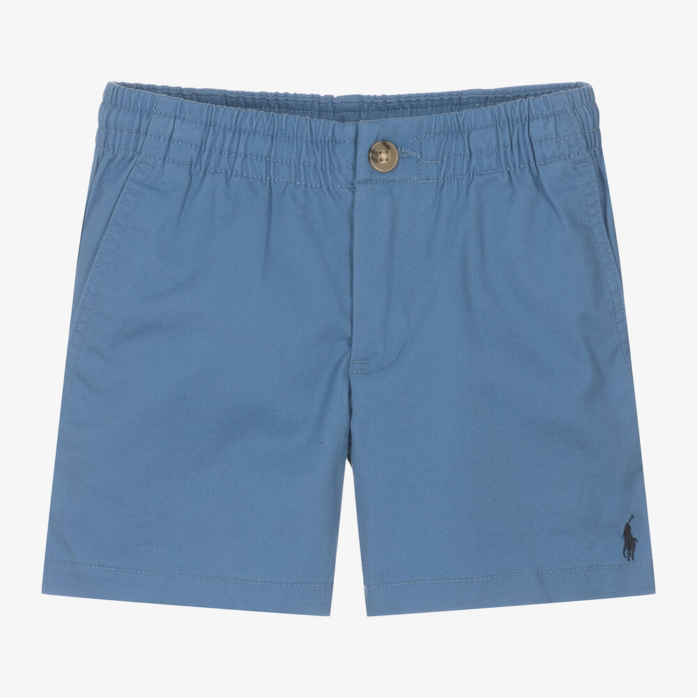 Ralph Lauren-Boys Blue Cotton Chino Shorts | Childrensalon Outlet