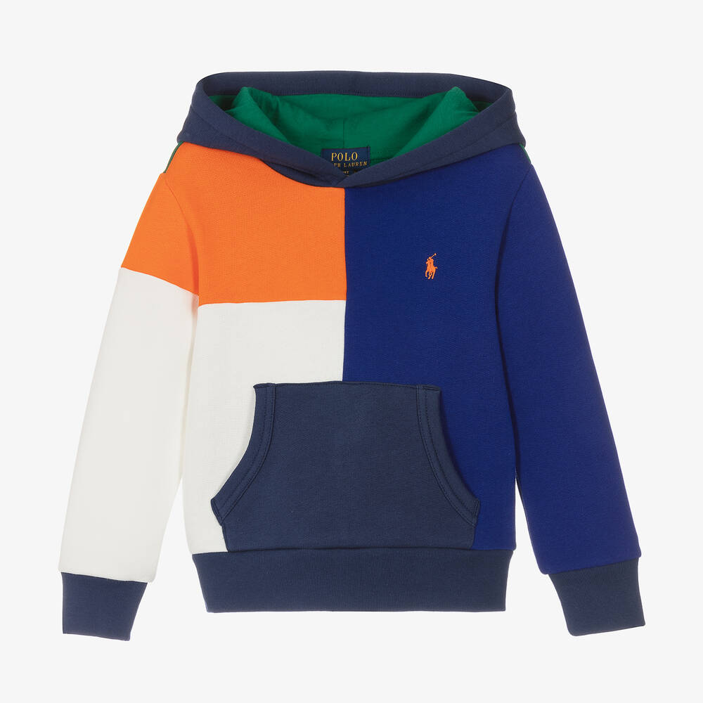 Ralph Lauren - Blauer Farbblock-Baumwoll-Hoodie | Childrensalon