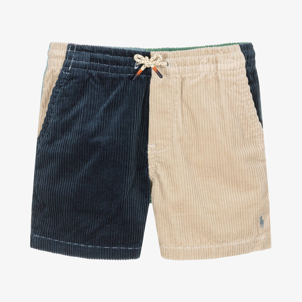 Ralph Lauren - Short bleu en velours côtelé garçon | Childrensalon