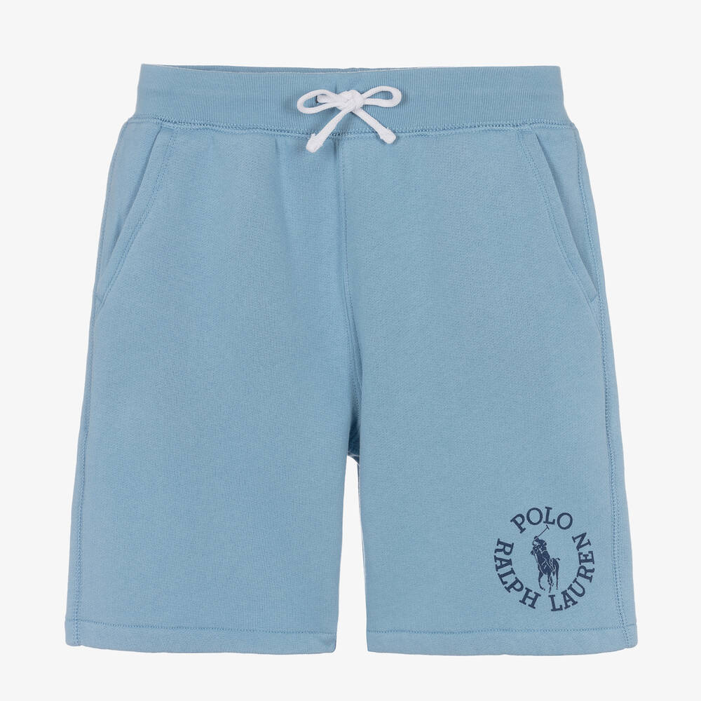 Ralph Lauren - Short bleu en jersey de coton | Childrensalon
