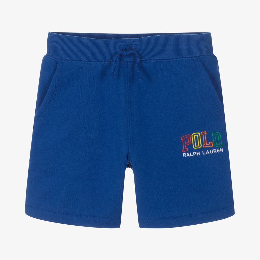 Polo Ralph Lauren - Boys Blue Cotton Jersey Logo Shorts | Childrensalon