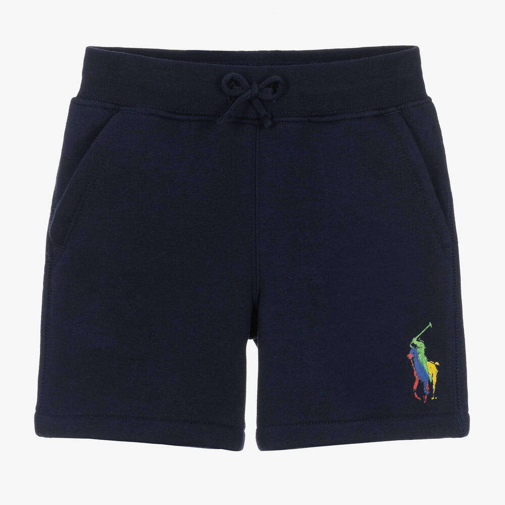 Ralph Lauren-Boys Blue Cotton Jersey Shorts | Childrensalon Outlet