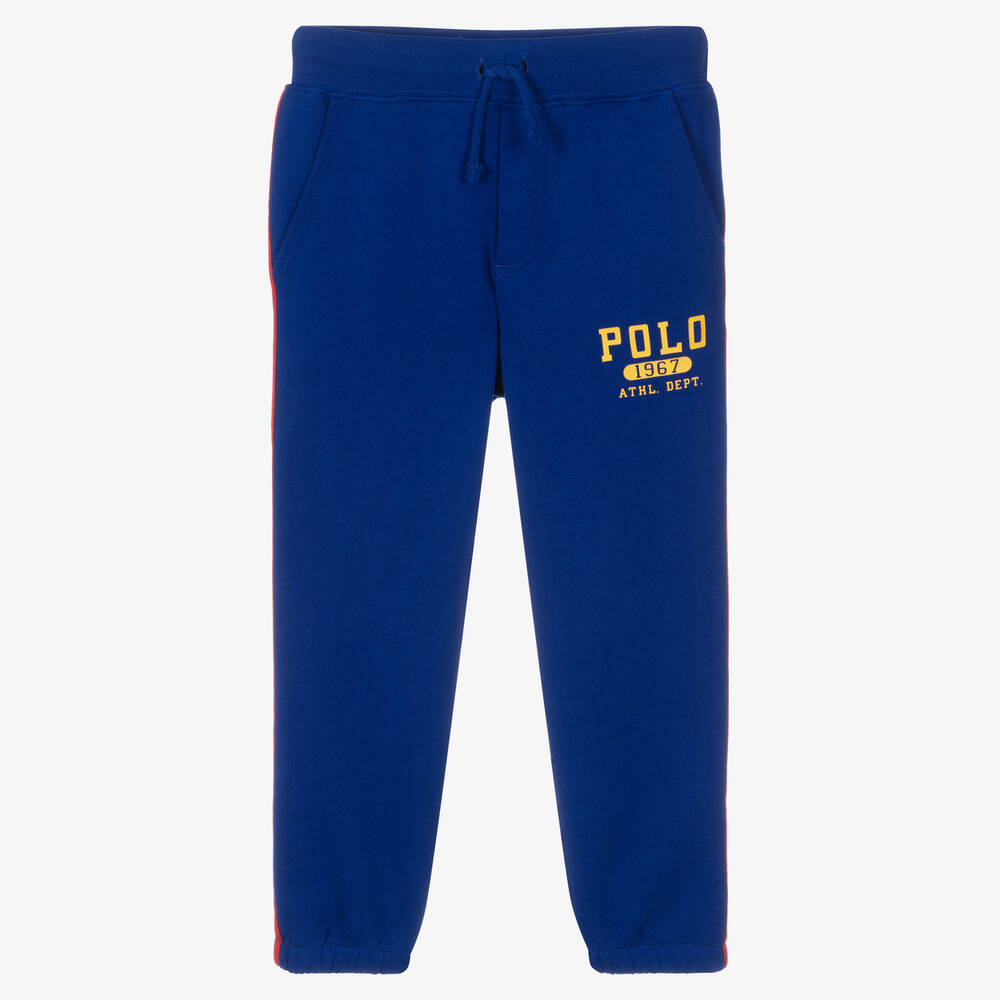 Polo Ralph Lauren - Bas jogging coton bleu Garçon | Childrensalon
