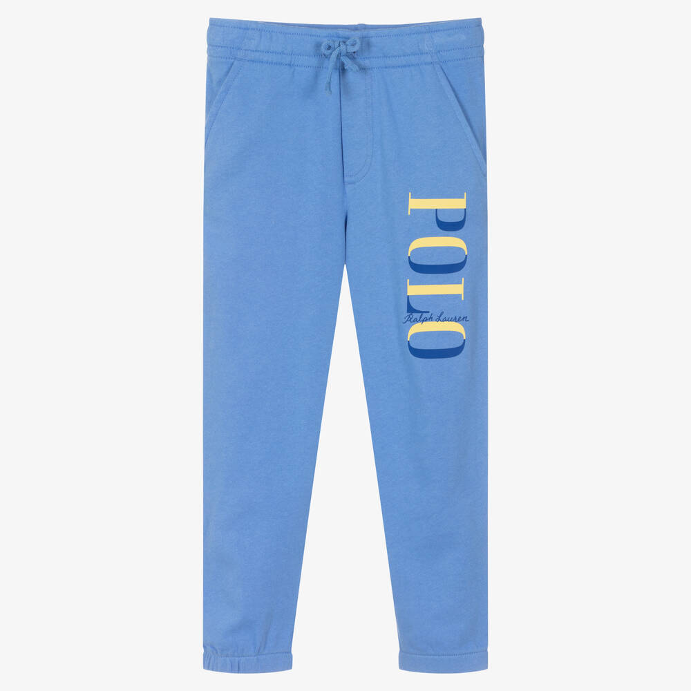 Polo Ralph Lauren - Boys Blue Cotton Logo Joggers | Childrensalon
