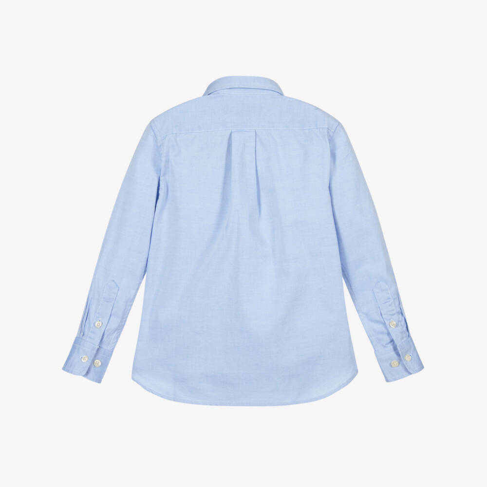 Polo Ralph Lauren-Boys Blue Cotton Logo Shirt | Childrensalon Outlet