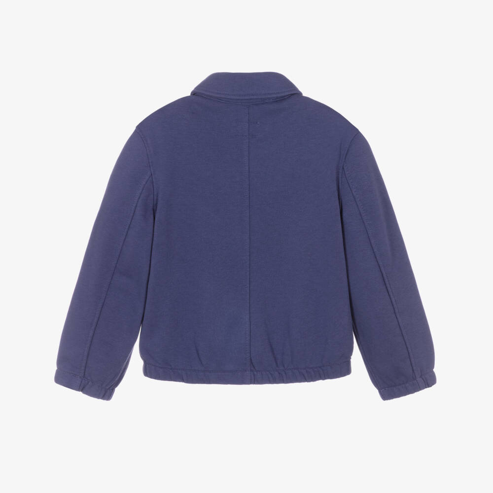 Ralph Lauren-Boys Blue Cotton Polo Logo Jacket | Childrensalon Outlet