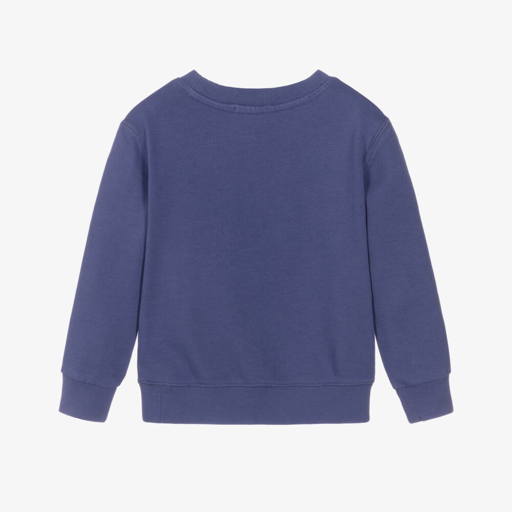 Ralph Lauren-Boys Blue Cotton Polo Logo Sweatshirt | Childrensalon Outlet