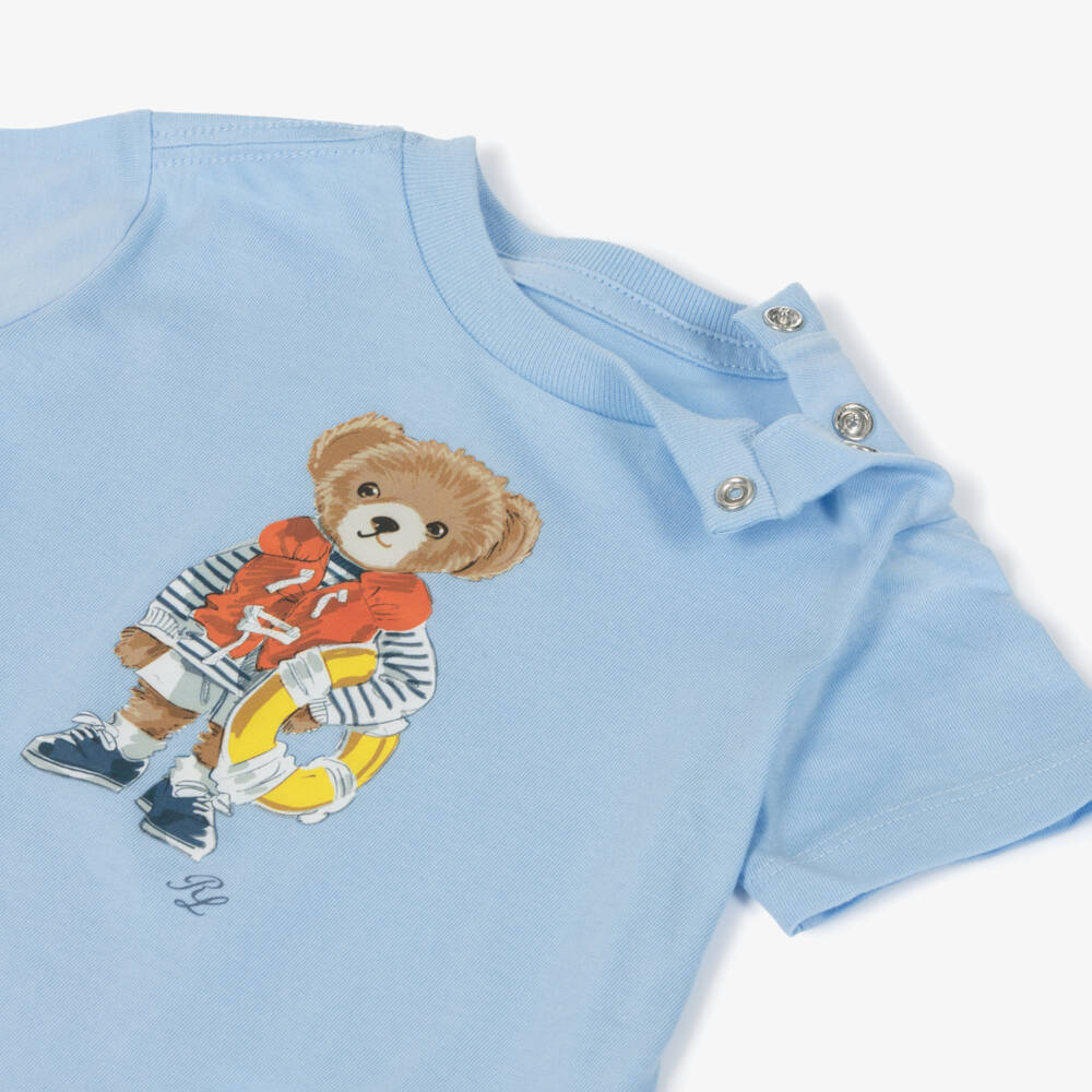 Ralph Lauren-Boys Blue Cotton Polo Tee | Childrensalon Outlet