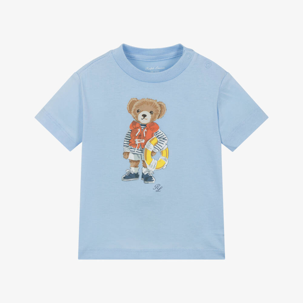 Ralph Lauren-Boys Blue Cotton Polo Tee | Childrensalon Outlet