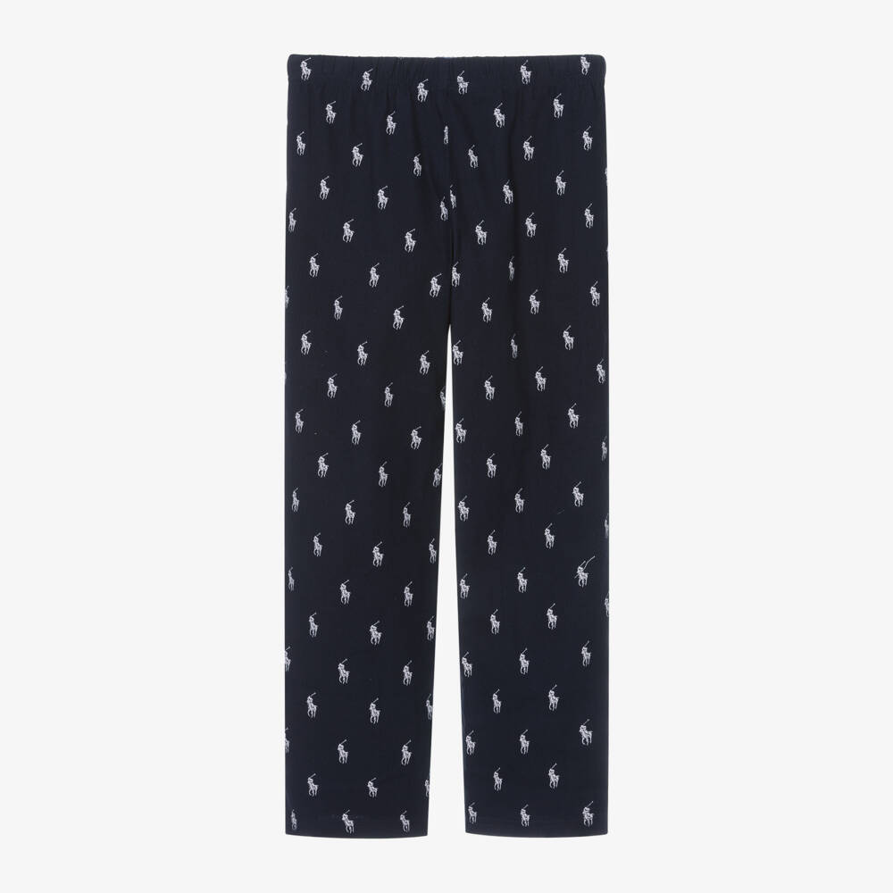 Ralph Lauren-Boys Blue Cotton Sleep Trousers | Childrensalon Outlet