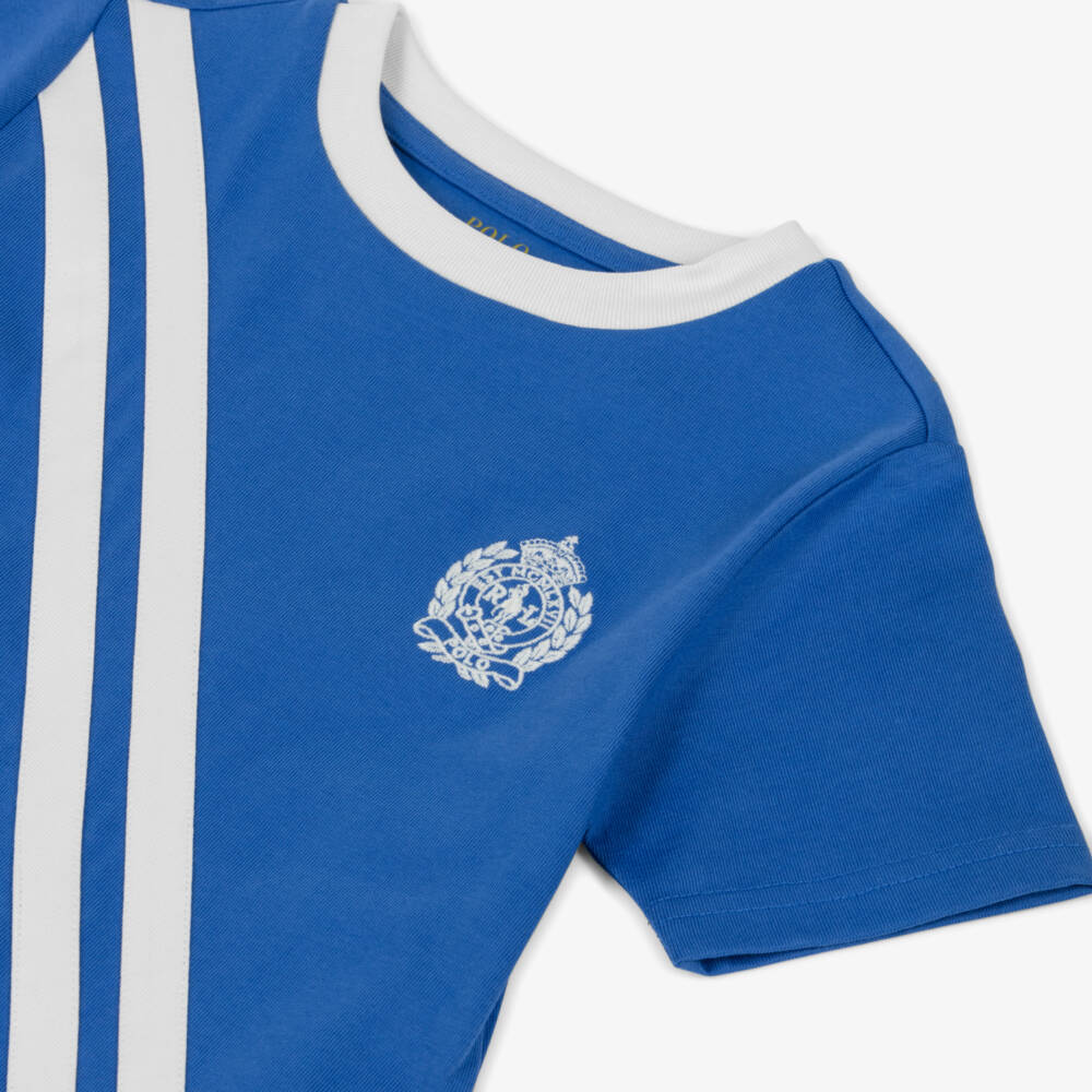 Ralph Lauren-Спортивная футболка из синего хлопка для мальчиков | Childrensalon Outlet