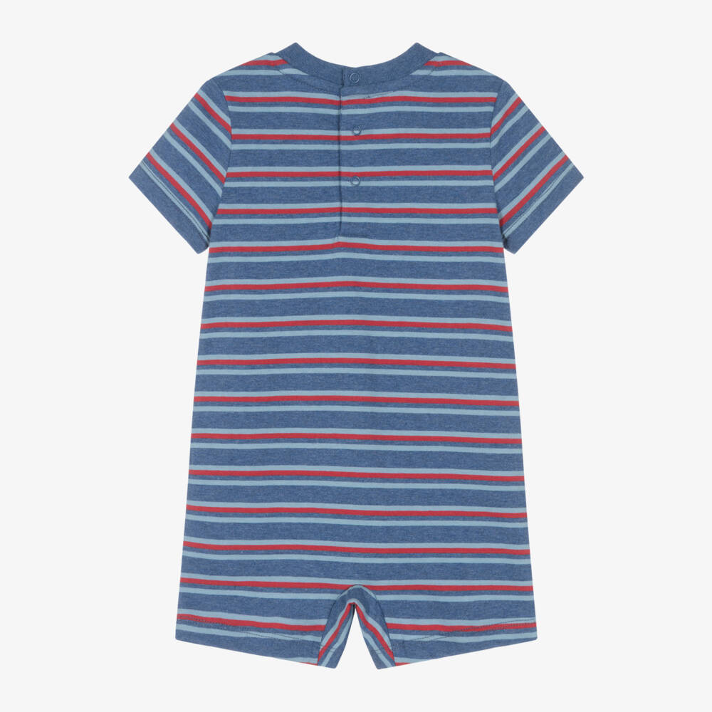 Ralph Lauren-Boys Blue Cotton Striped Romper | Childrensalon Outlet