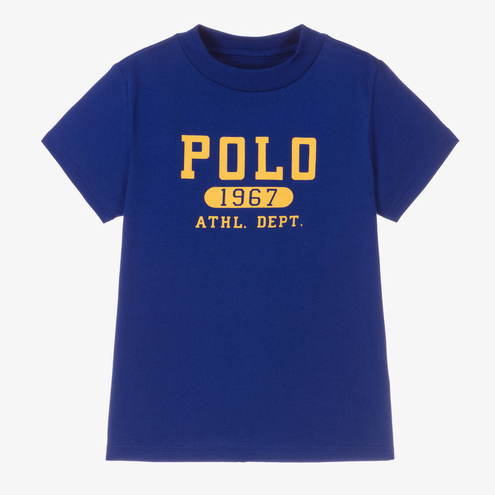 Polo Ralph Lauren - تيشيرت قطن لون أزرق للأولاد | Childrensalon