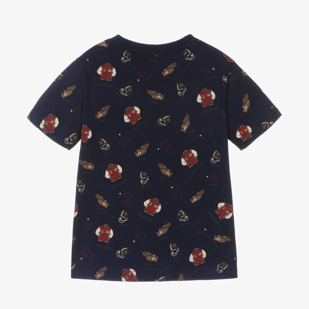 Ralph Lauren-تيشيرت قطن جيرسي لون كحلي للأولاد | Childrensalon Outlet